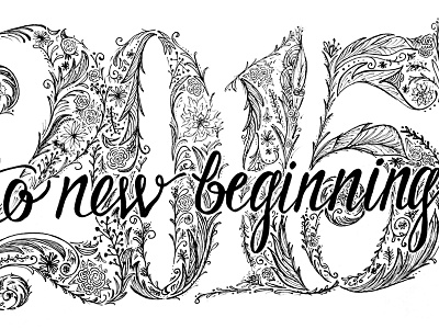 2015 2015 brush lettering floral illustration lettering numerals regular lettering script