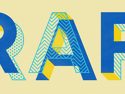 A 3d 3d type a dimensional letters line work patterns playful typography