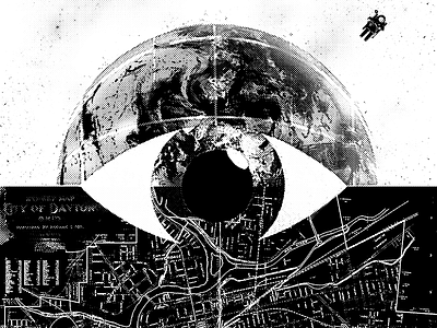 local to global astronaut bitmap city dayton earth eye eyeball global globe local map texture