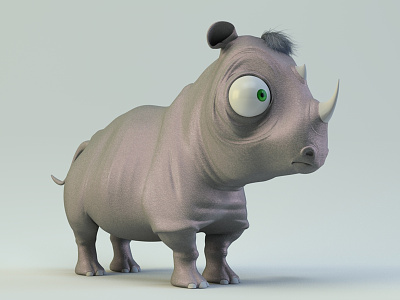Rinonino 3d anmation baby baloom cgi character illustration rhino rinonino