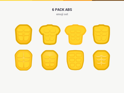 6 Pack Abs Emoji Icon Set