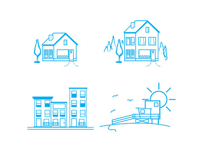 Housing Illustrations homes housing illustration lines real estate vector