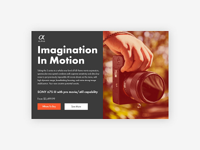 Advertisement 098 ad adobe xd alpha button clean design clean ui concept daily ui dailyui design minimalist photo serif font sony ui unslpash ux web xd