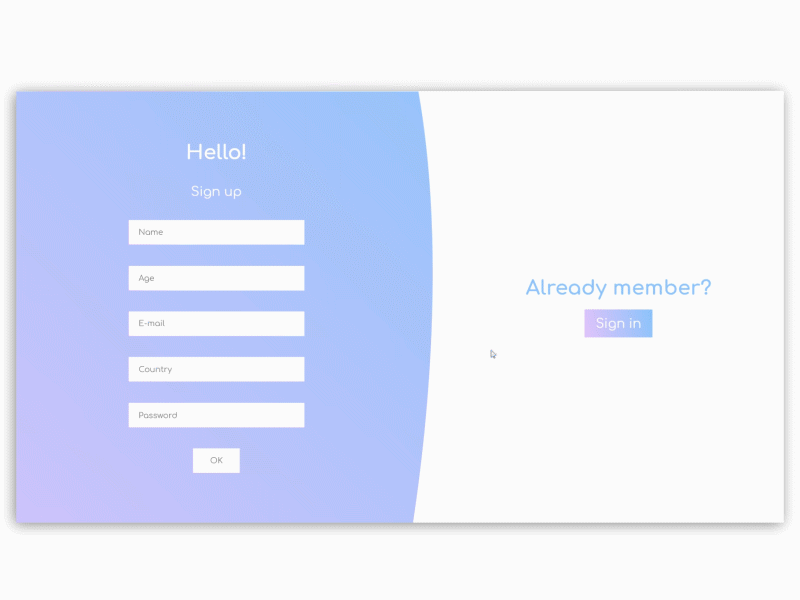 Sign Up Form 001 adobe xd animation daily ui dailyui design prototyping ui web