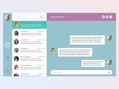 Direct Messaging 013 adobe xd app chat daily ui dailyui design messenger ui ux web