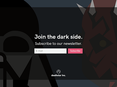 Subscribe 026 adobe xd button daily ui dailyui design newsletter star wars ui ux web