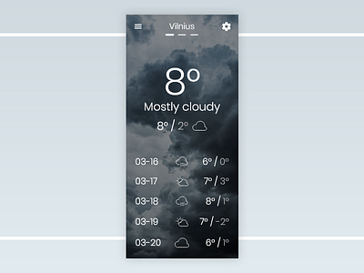 Weather 037 adobe xd app cloudy daily ui dailyui design icon photo rain ui ux web