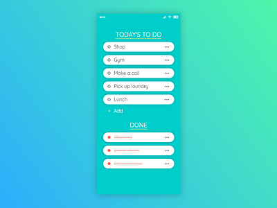 ToDo List 042 adobe xd app daily ui dailyui design minimalist neon ui ux web