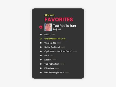 Favorites 044 adobe xd album app daily ui dailyui design fat icon music typography ui ux web