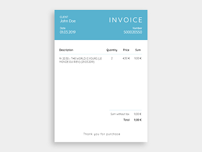 Invoice 046 adobe xd clean daily ui dailyui design minimalistic movie payment typography ui ux web