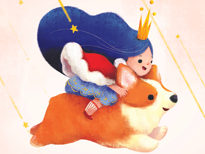 Corgi With Fairy Princess character design children book illustration digital illustration illustraiton agency illustration illustration agency illustration challenge