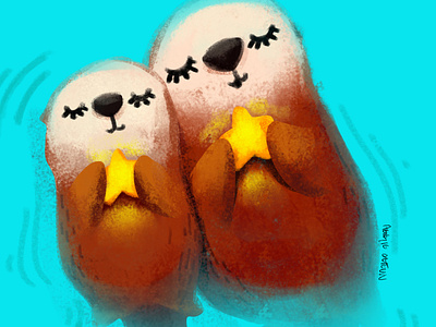 Otters animation character design children book illustration digital illustration illustration illustration agency illustration challenge stationery design