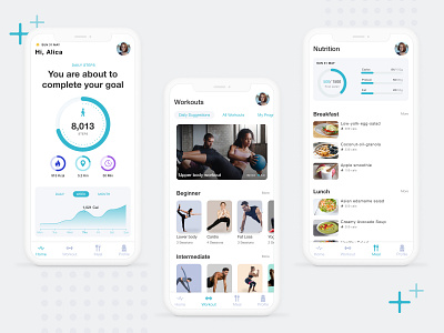 Fitness App app app design clean color fitness graphic interaction interface minimal mobileapp typography ui uidesign uiux user experience user interface ux web