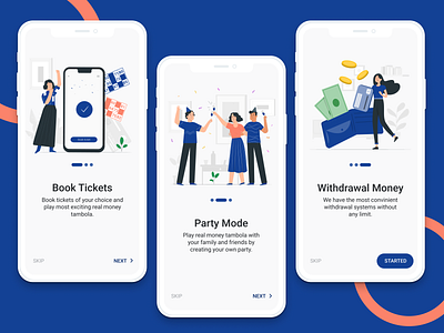 Game Onboarding Screens app app design app ui clean design collaboration illustration minimalism mobileapp onboarding onboarding screen splash screen ui ui design uiux vector