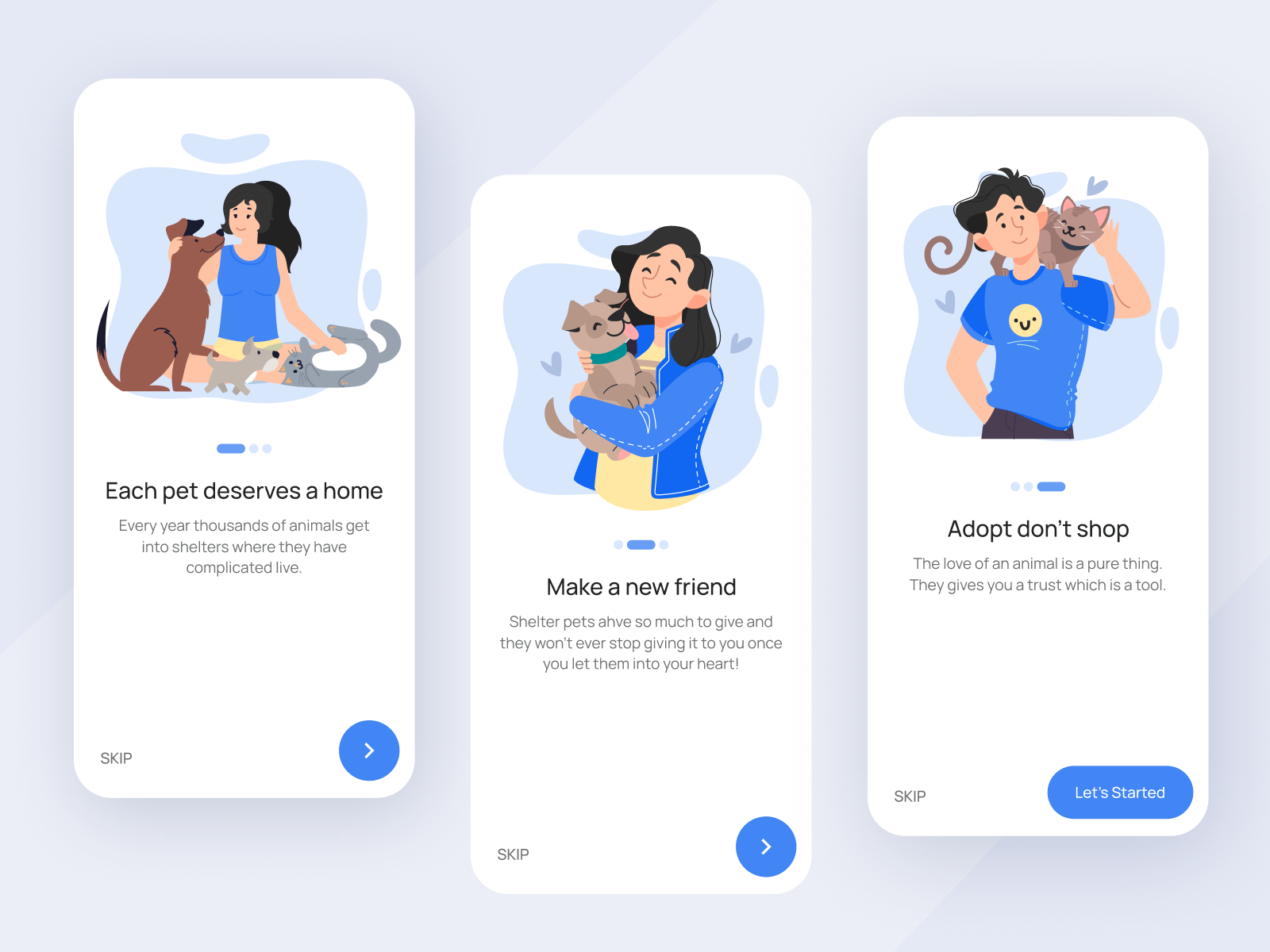 Pet Adoption Onboarding Screens by Hitika Jain on Dribbble