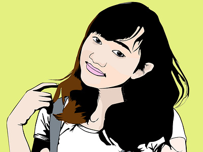 My Friend is Monmon brushstroke digitalpainting drawing girl illustration vector vexel