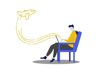 Online flight ticket buying art artist artwork buttons character characterdesign dribbble email flight illustration illustrator illustratorforhire onlineshopping shopping taping template ticket travel