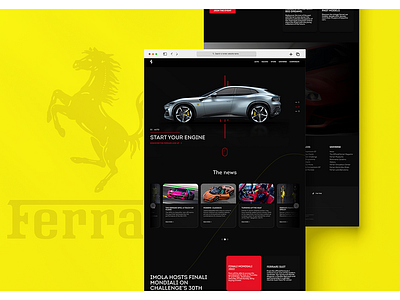 Ferrari UI redesign car car website ui creative figma ui design user interface