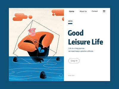 Good leisure life design homepage illustration ui