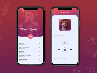 Music Player App app app ui application art direction digital micheal jackson mobile mobile app design music app music player music player ui ui