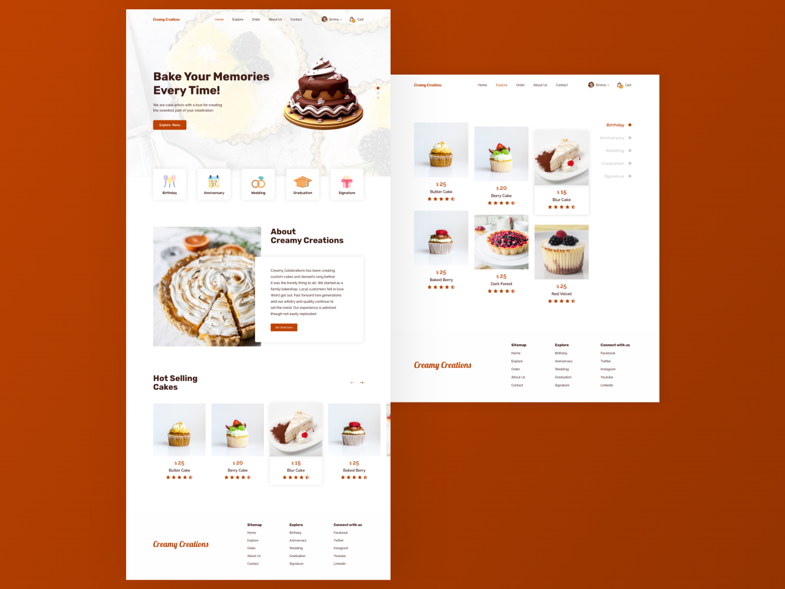 Cakes Ordering site by Harsha Vardhan Iln on Dribbble