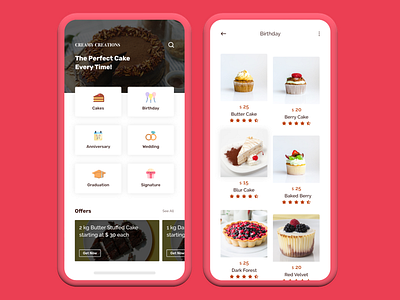 Cakes Ordering App app app design app ui application art direction bakery bakery app design digital art dribbble mobile mobile app ui