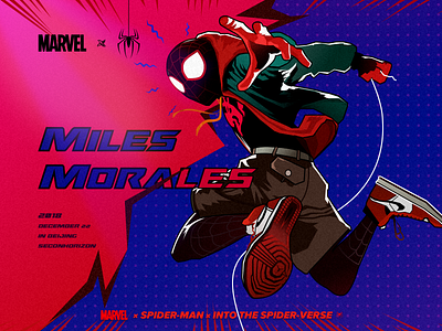 Miles Morales/蜘蛛侠 平行宇宙 blue marvel miles morales red sketch spider man 平行宇宙 蜘蛛侠