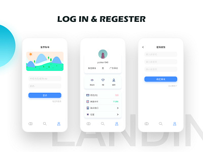 Log in & regester page of card reading app app clean design illustration ui