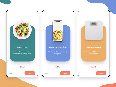 Diet App - Onboarding Screens dailyui design diet app login onboarding shot userinterface