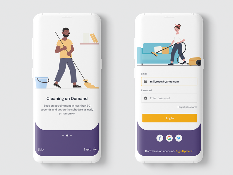 Cleaning App UI by Ankur Saini on Dribbble