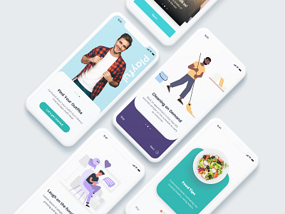 Onboarding Screens - Free cleaning design fashion food mobile app mobile ui onboarding onboarding ui splash travel ux