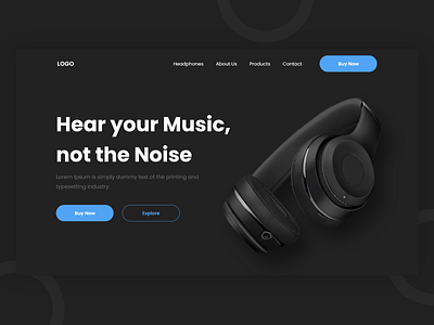 Headphone Landing Page UI