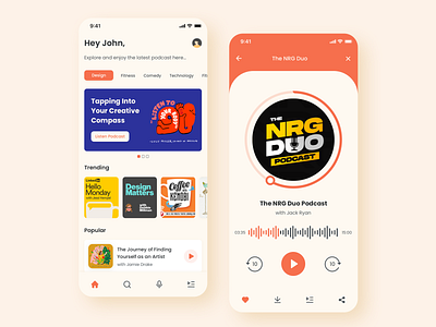 Podcast App UI bottom navigation dailyui dashboard dashboard ui design home music musicplayer podcast podcast app uiux