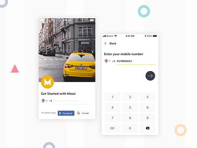 Mobile App Login UI app app branding dailyui design ios login login form minimal mobile mobile login mobileappdesign phone screen taxi app ui user interface ux