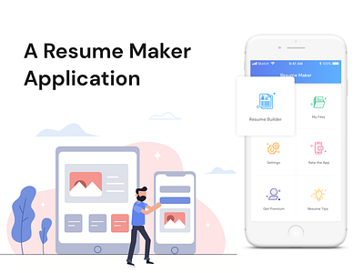 Resume Maker Application app branding design ios mobile app resume shot sketch sketchapp ui ux