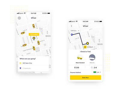 Taxi App Booking Concept