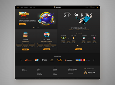 Online Casino Dark Mode black and yellow black gradient dark mode game gaming gradient online casino ui ux design web design