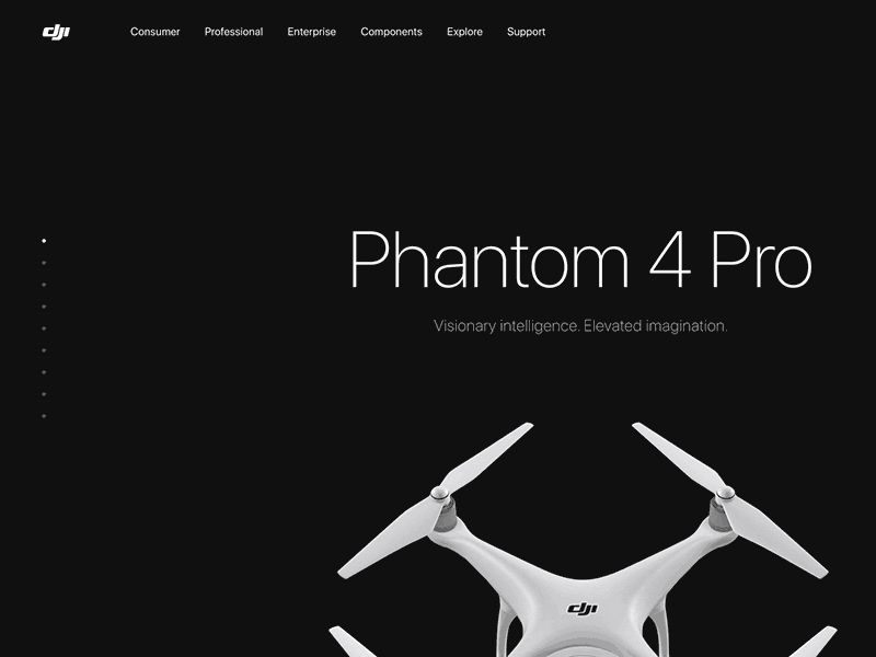 DJI - Phantom 4 Pro 3d developer dji drone html5 inspiration landing ui ux webdesign webdeveloper webdevelopment