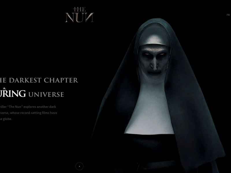 The Nun Movie Website developer html5 interaction landing text title typografy webgl