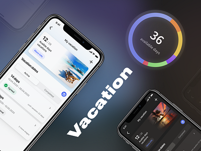 See you vacation dates beach corporate darktheme dates design interface numbers pie sea uiux vacation