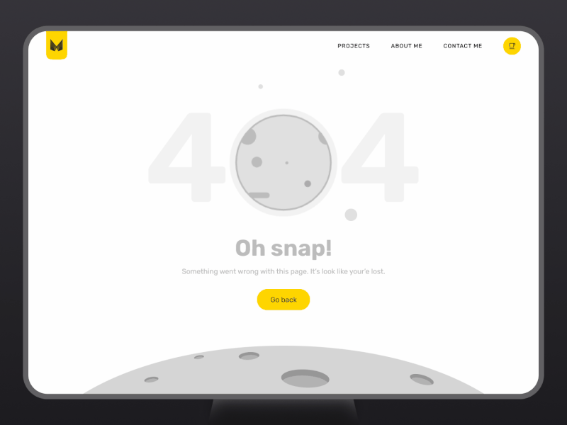 Daily UI Challenge #8 (404 Page) 404 404pagedesign aftereffects animation appdesign collectui dailyuichallenge earth error experience figma interface json lottie motion graphics svg ui ux vectoranimation webdesign
