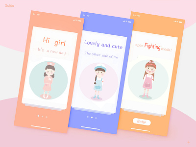 lovely girls app design flat illustration ux