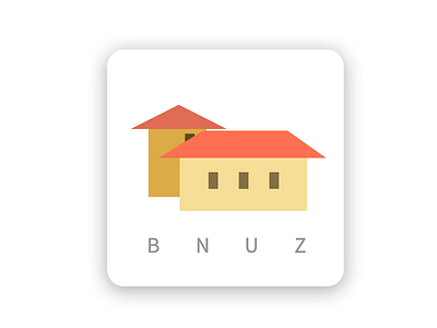 Red house app design icon logo