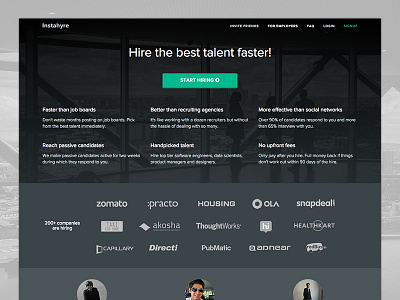 Revamped Landing Pages black clean dark design redesign simple ui