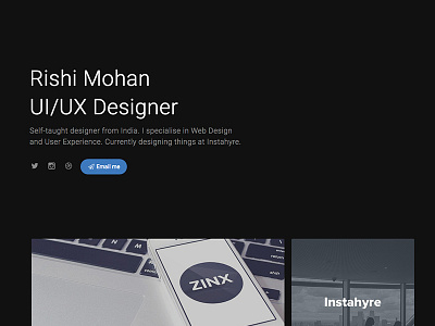 Updated Personal Site black dark design personal portfolio simple white