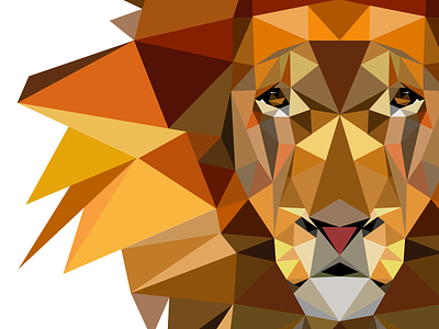 Грустный лев глаза графика грустный лев иллюстрация лев персонаж полигональный рисунок треугольник