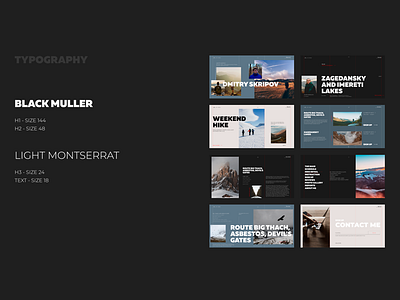 Typography black black muller figma hikes menu montserrat page photoshop typography uidesign ux ux ui ux design web web desgin webdeisgn