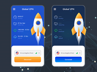 VPN Connected/Disconnected app branding design icon logo typography ui ux