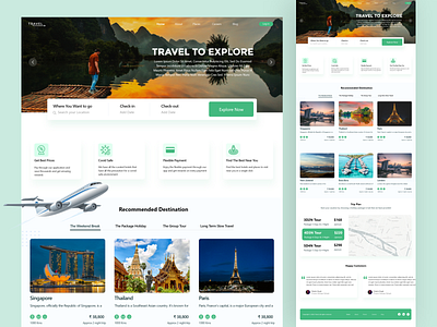 Travel Landing Page app branding design icon logo typography ui ux