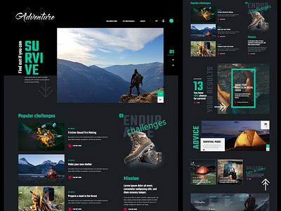 Adventure Landing Page Website app branding design icon logo typography ui ux